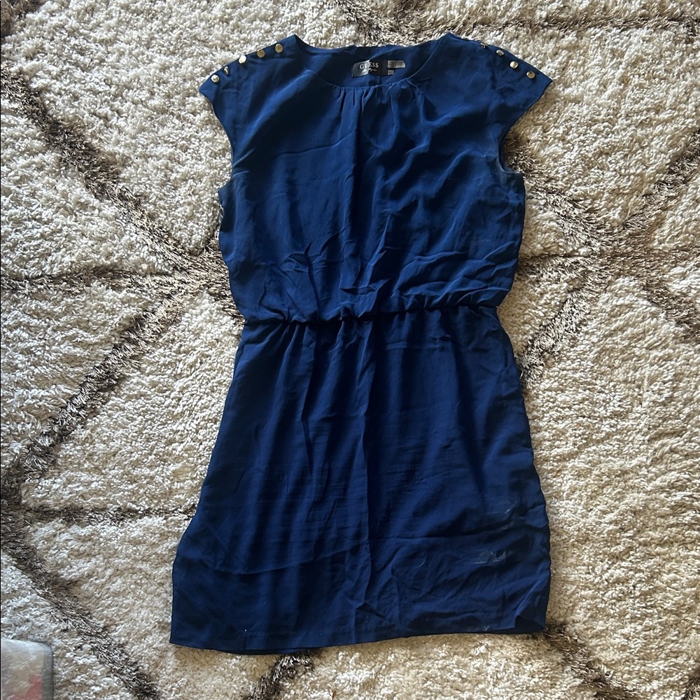 Guess Navy Blue Midi Dress